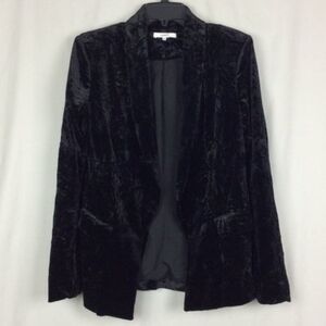Ro & De Crushed Velvet Blazer Black Small Evening Dark Academia Party Neutral